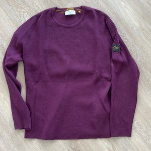 New In Town purple knit crewneck sweater